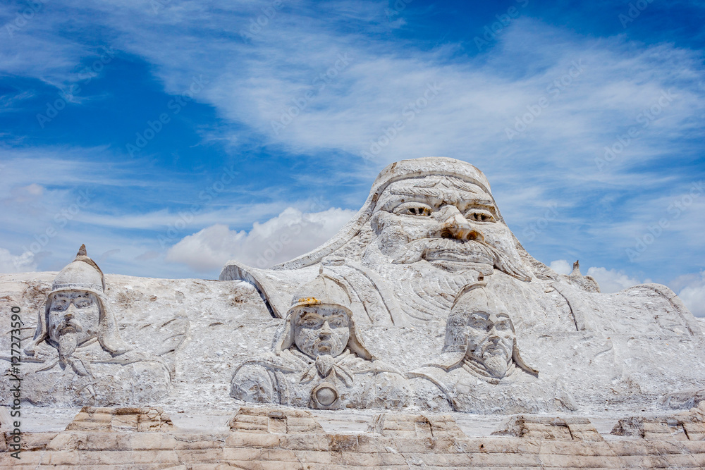 Genghis Khan statue at Chaqia salt lake, China Genghis Khan statue at Chaqia salt lake, China