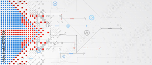 Abstract technological background. Structure square pattern.