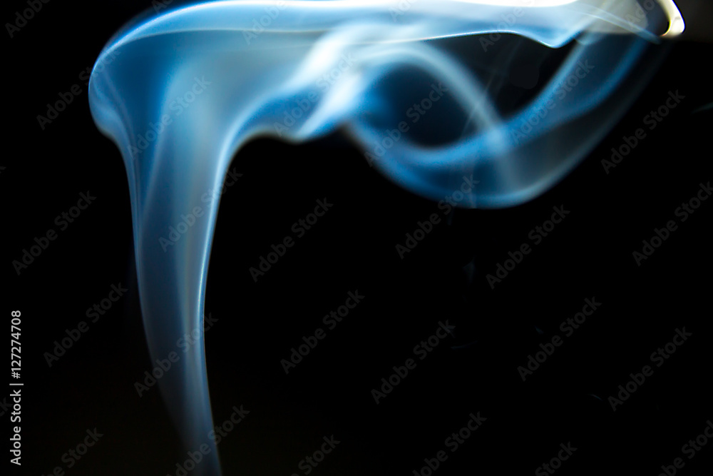 Smoke shapes from aromas incense