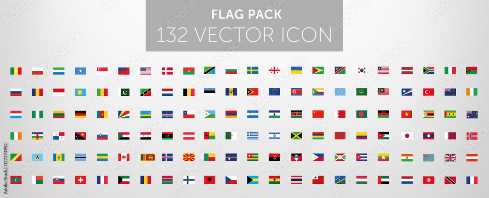 WORLD FLAG vector collection  - obrazy, fototapety, plakaty 
