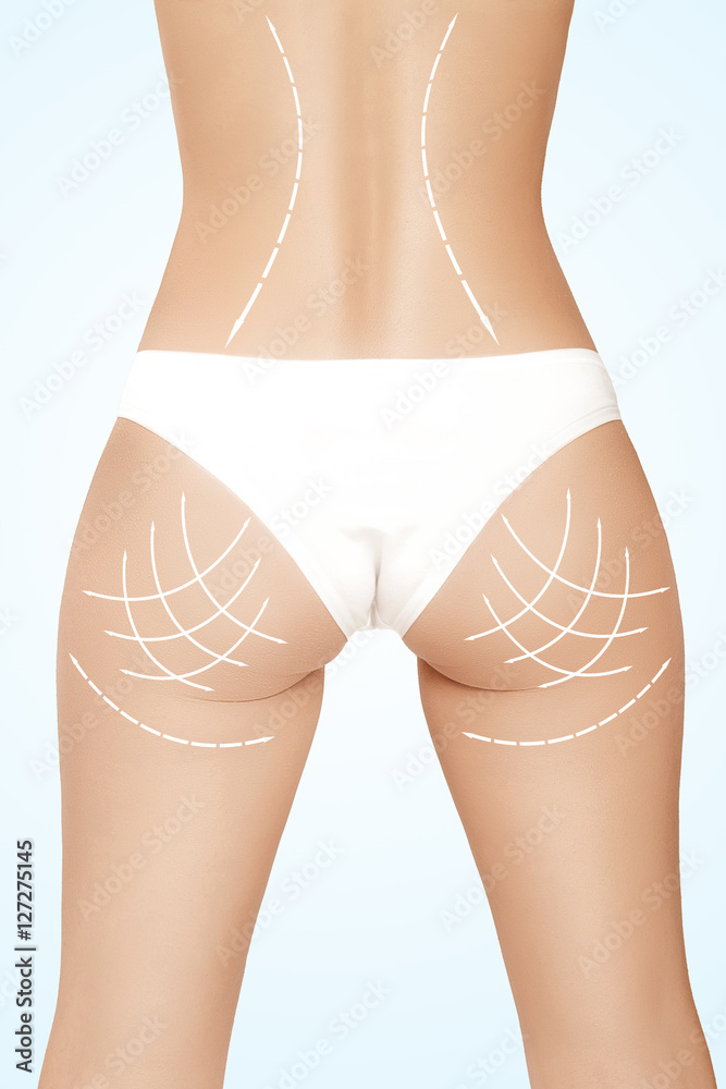 Female body with the drawing arrows Female body with the drawing arrows