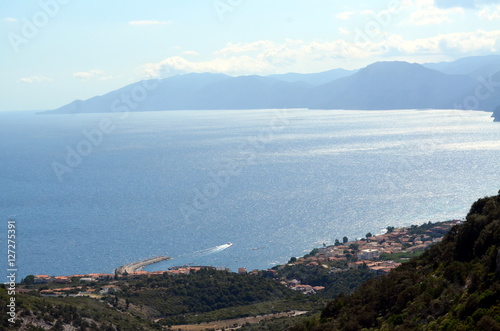 Panoramic view of the beach and the crystal sea of Sardinia