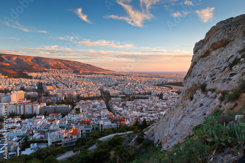 View of Athens from Lycabettus Hill, Greece.