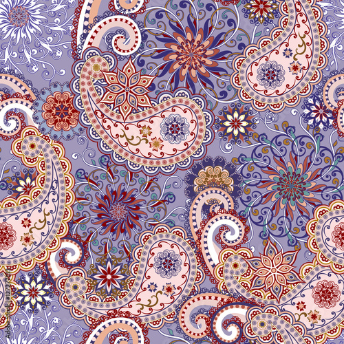 The pattern of mandalas and Paisley pattern in Indian style.