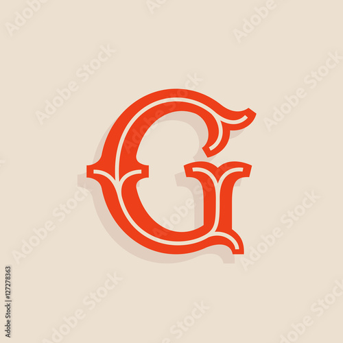 G letter logo in sport team university style.