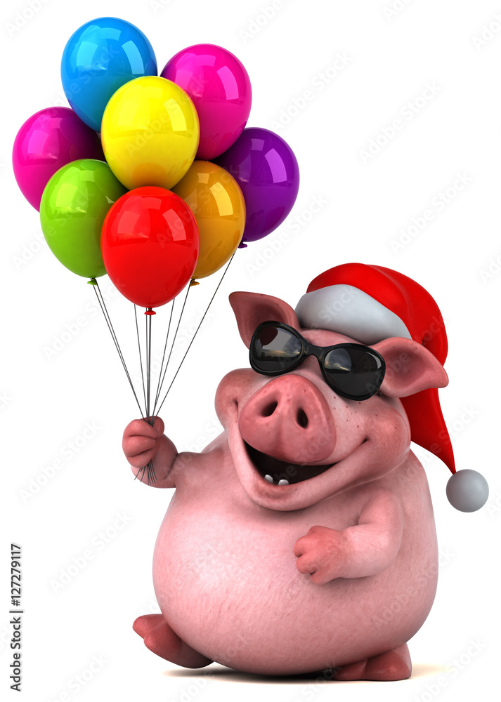 Fun pig - 3D Illustration Fun pig - 3D Illustration