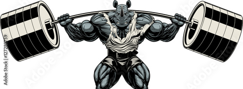 Strong rhinoceros athlete