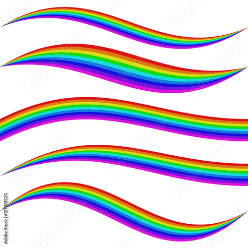 Stirped rainbow waves - graphic element set