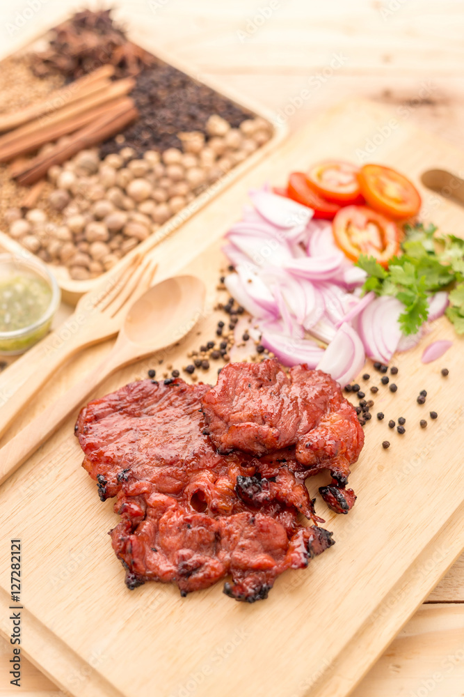 Delicious grilled marinated rack of lamb cut through to show the Delicious grilled marinated rack of lamb cut through to show the