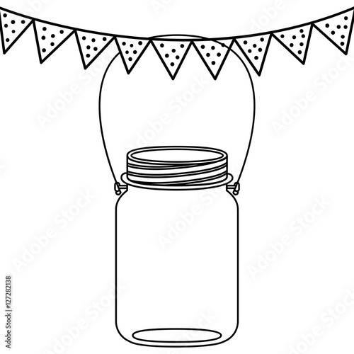 Mason jar icon. Retro vintage and decoration  theme. Isolated design. Vector illustration