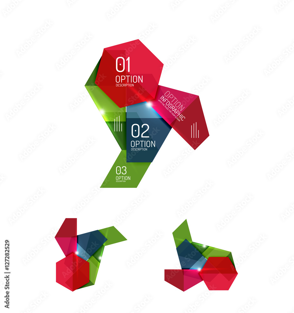 Set of abstract geometric paper graphic layouts Set of abstract geometric paper graphic layouts