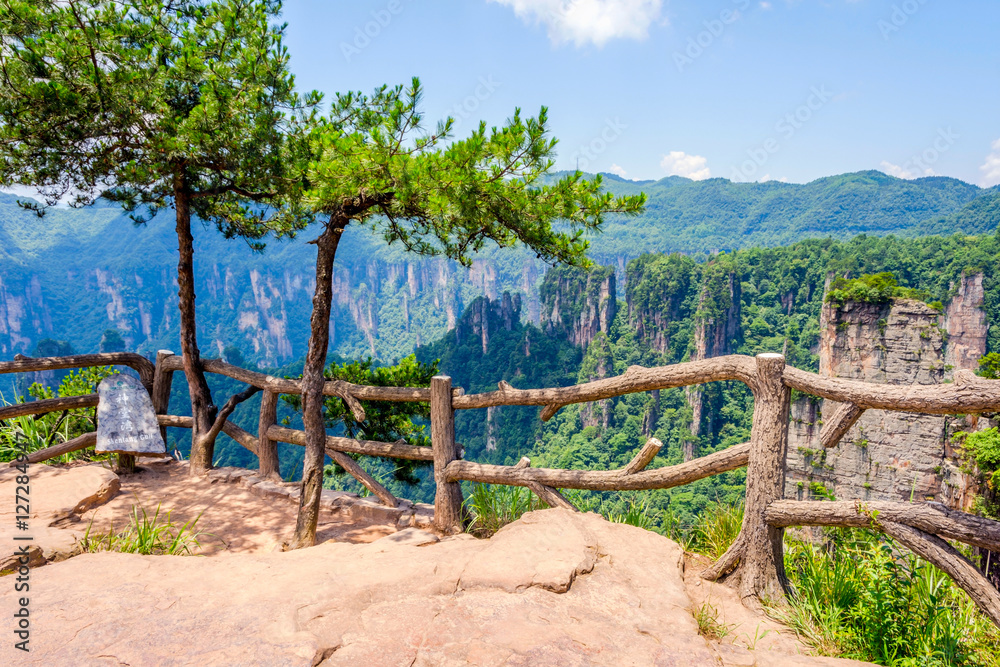 Sandstone columns in Zhangjiajie national park, China