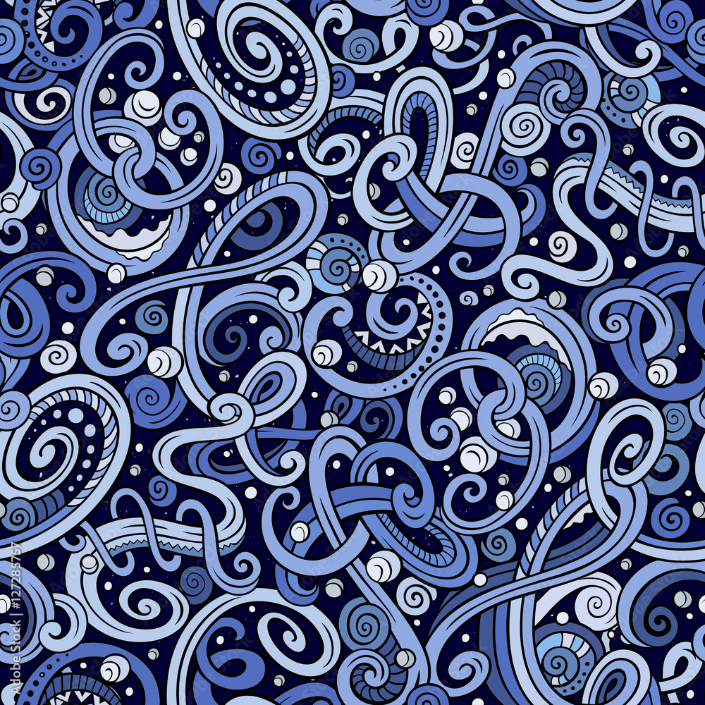 Decorative doodle abstract winter curly seamless pattern Decorative doodle abstract winter curly seamless pattern