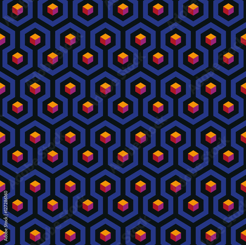 Abstract seamless hexagon based Op-Art pattern