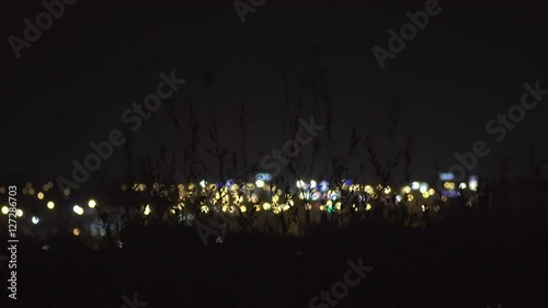 Poland, Lublin - November 15 2016: Night crossroads traffic in the city with lights