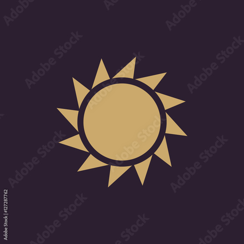 The sunrise icon. Sunrise and sunshine, weather, sun symbol. UI. Web. Logo. Sign. Flat design. App. Stock