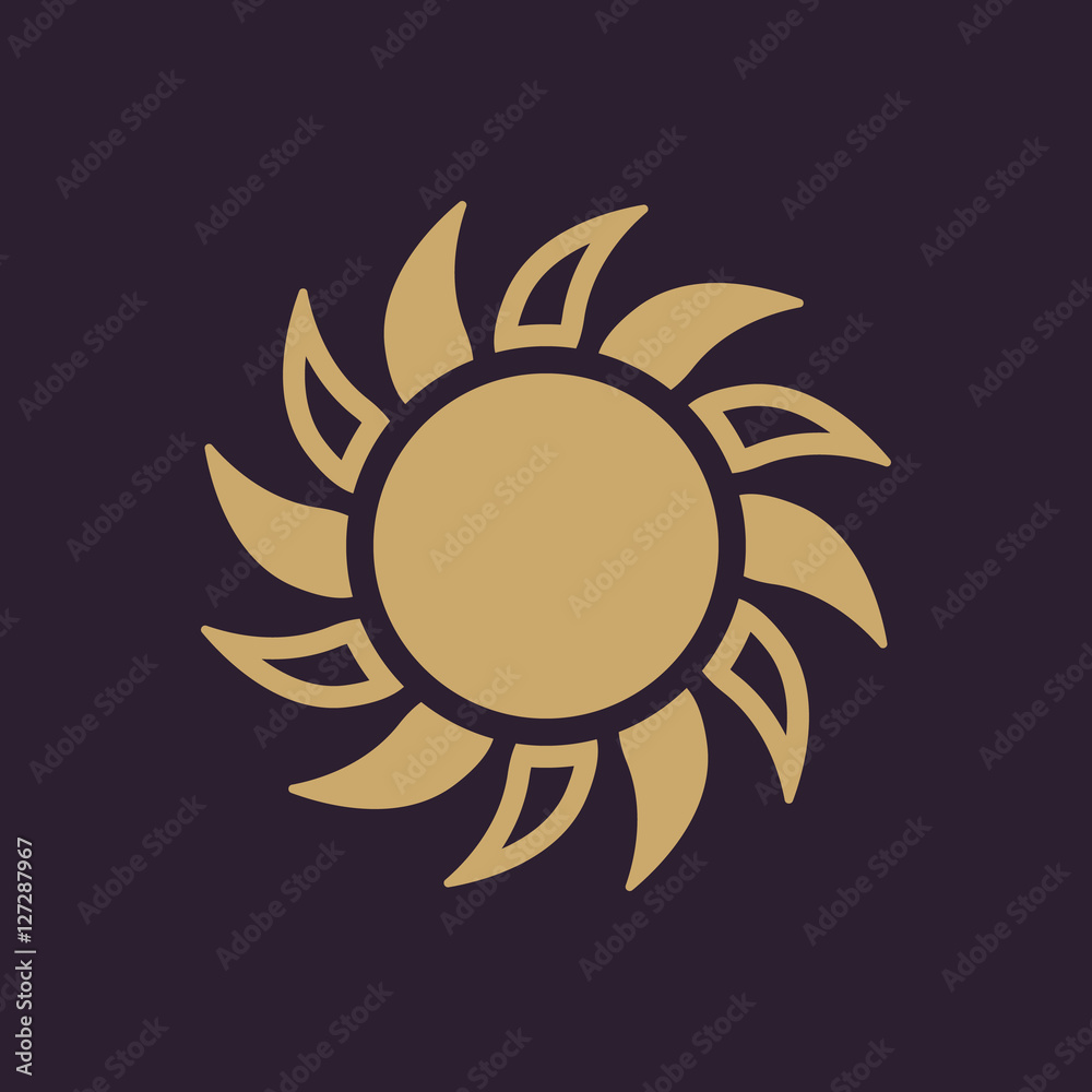 The sun icon. Sunrise and sunshine, weather, sun symbol. UI. Web. Logo. Sign. Flat design. App. Stock The sun icon. Sunrise and sunshine, weather, sun symbol. UI. Web. Logo. Sign. Flat design. App. Stock