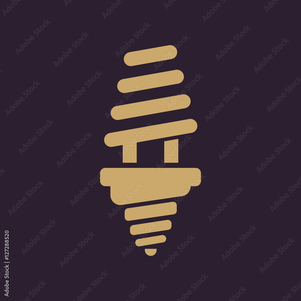 The fluorescent light bulb icon. Lamp and bulb, lightbulb symbol.UI. Web. Logo. Sign. Flat design. App. The fluorescent light bulb icon. Lamp and bulb, lightbulb symbol.UI. Web. Logo. Sign. Flat design. App.