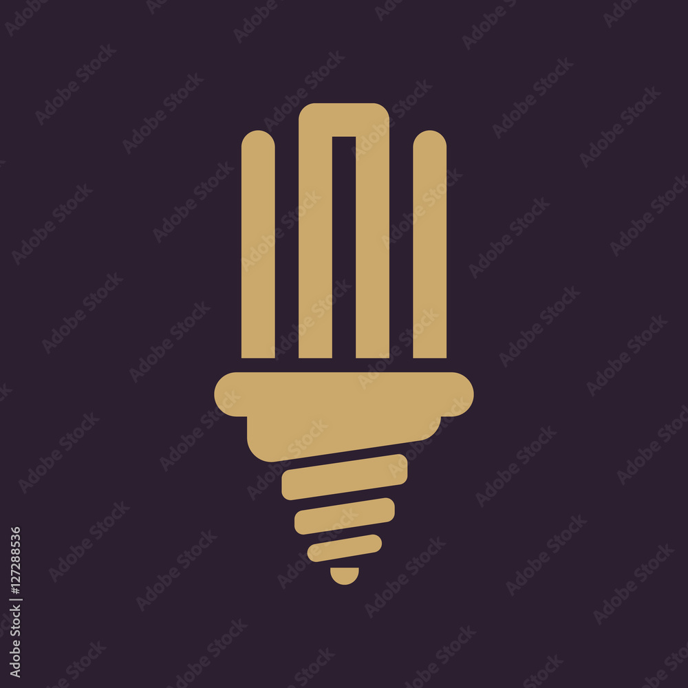 The fluorescent light bulb icon. Lamp and bulb, lightbulb symbol.UI. Web. Logo. Sign. Flat design. App. The fluorescent light bulb icon. Lamp and bulb, lightbulb symbol.UI. Web. Logo. Sign. Flat design. App.
