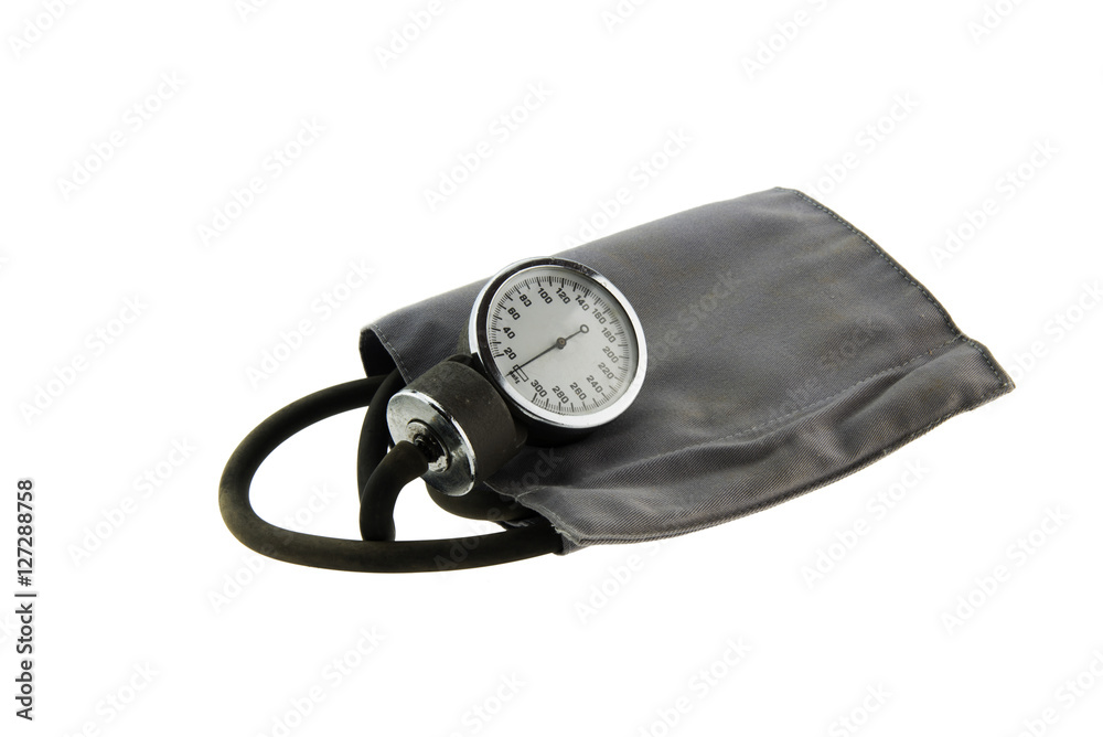 Blood pressure meter medical equipment isolated on white Blood pressure meter medical equipment isolated on white