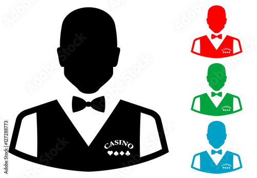 Icono plano silueta croupier varios colores