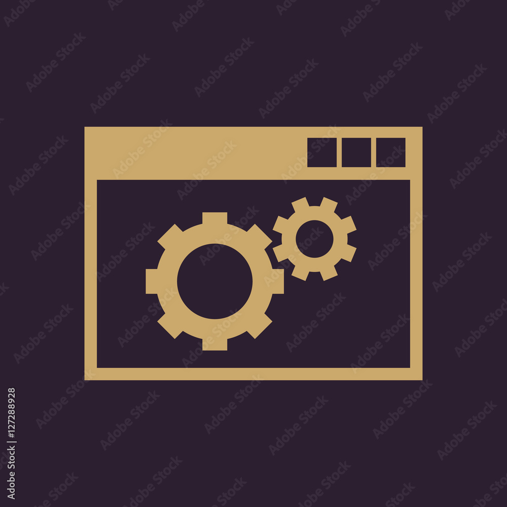 The website optimization icon. WWW and browser, development, seo, website optimization symbol. UI. Web. Logo. Sign. Flat design. App. The website optimization icon. WWW and browser, development, seo, website optimization symbol. UI. Web. Logo. Sign. Flat design. App.