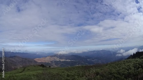 初冬の高原を流れる雲のタイムラプス