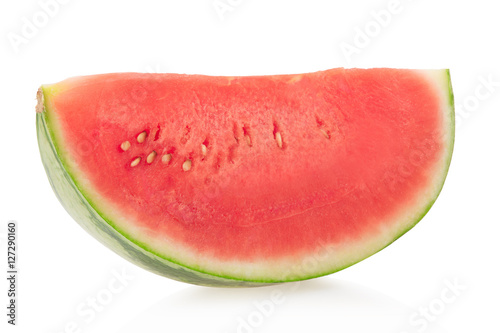 Watermelon slice isolated on white, clipping path