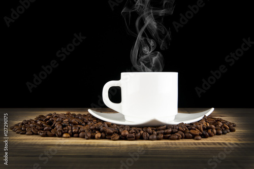 cup of coffee with grains