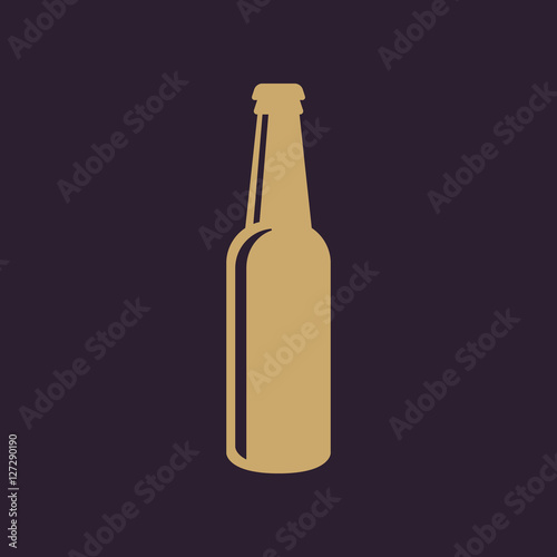 Bottle of beer icon. Beer and pub, bar symbol. UI. Web. Logo. Sign. Flat design. App.Stock