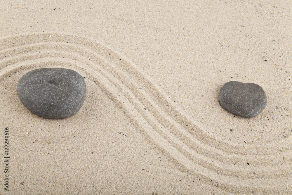 Obraz premium background with stones and sand for meditation and relaxation to