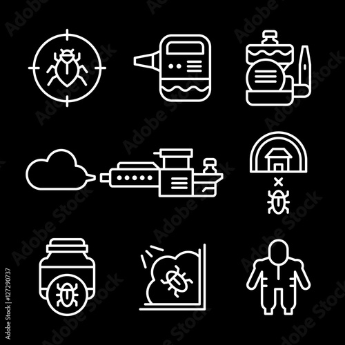Set line icons of disinfestation