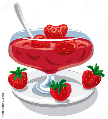 strawberry jam in jar