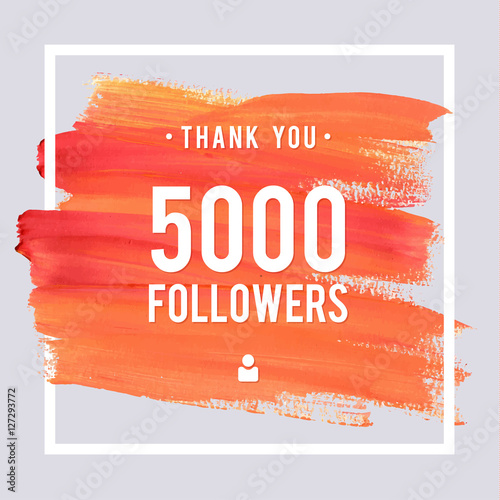 Vector thanks design template for network friends and followers. Thank you 5 K followers card. Image for Social Networks. Web user celebrates large number of subscribers or followers