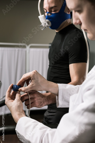 Sportsman during the medical examination