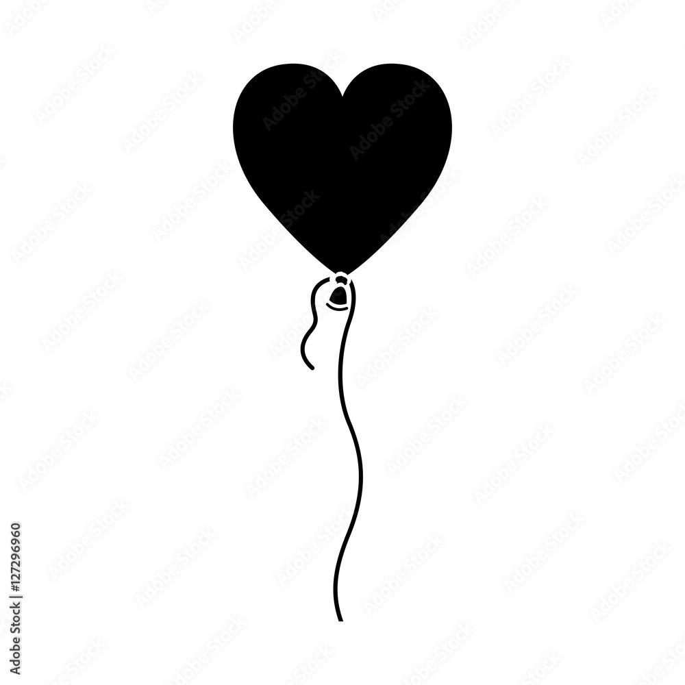 Heart balloon icon. Love valentines day romance and card theme. Isolated design. Vector illustration