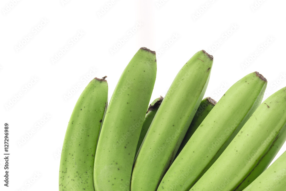 Green unripe banana