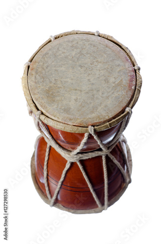 a small drum on a white background