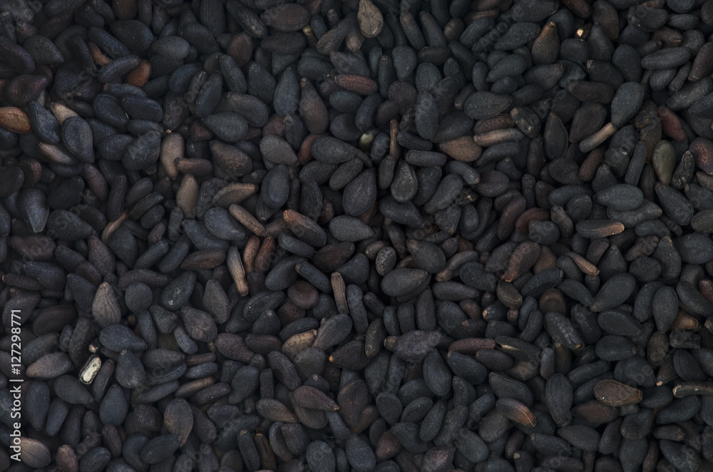 Black cumin background macro Black cumin background macro