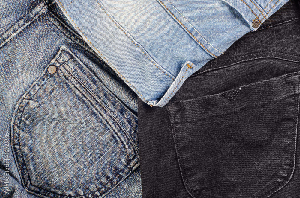 jeans fabric macro