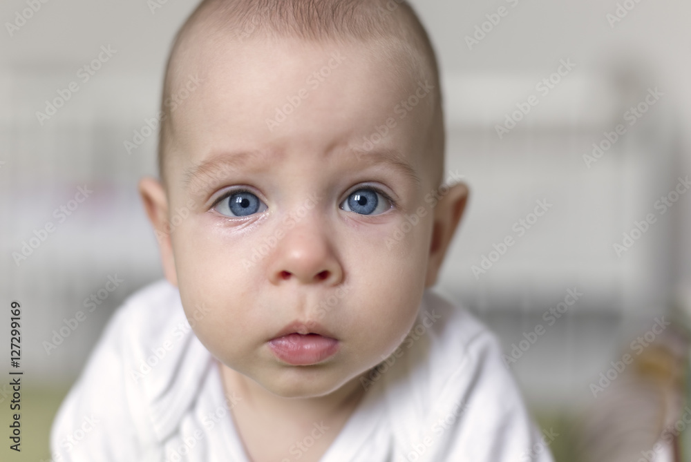 Adorable baby girl with bue eyes