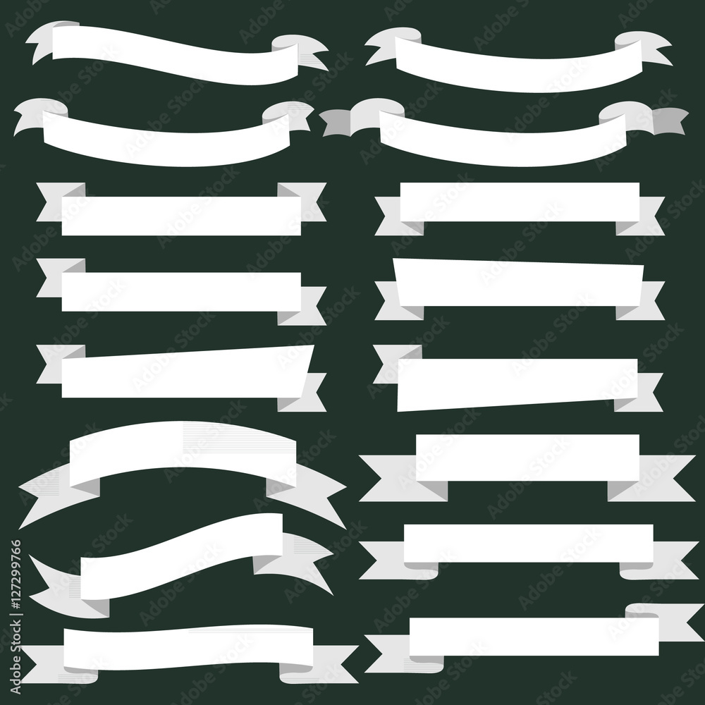 Banner ribbon scroll collection vector