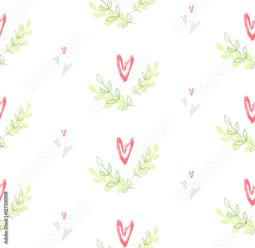 Hand drawn seamless pattern. Repetition background for textiles  packing  wrapping paper or wallpapers. Isolated vector illustration.