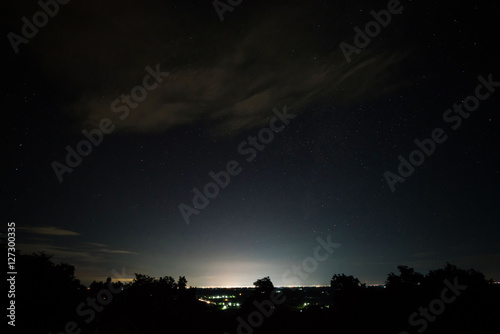 Night Landscape with star field over Udonthani town, Thailand © peangdao