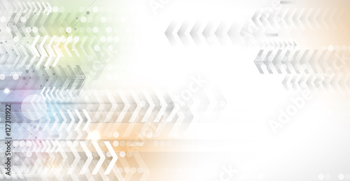 Flow of arrows. Imagination of business or technology process. Vector futuristic  background with great idea