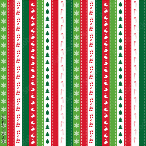 Christmas stripe pattern template - green and red design