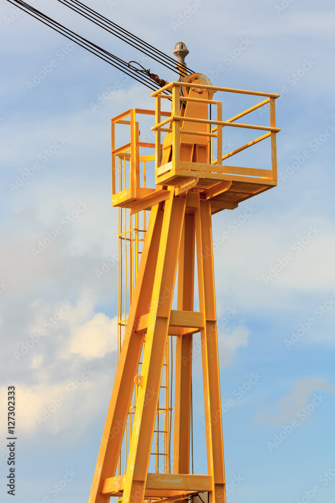 Close up tower crane on a day fresh air Close up tower crane on a day fresh air