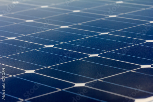 Close-up of Solar energy panel photovoltaics module in the offsh