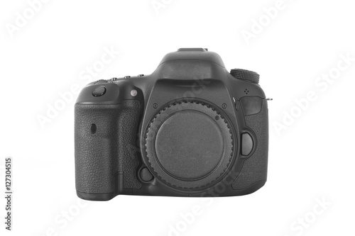 Isolated DSLR professional photo camera body