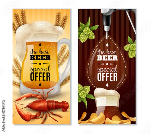 Dark Light Beer 2 Vertical Banners Set